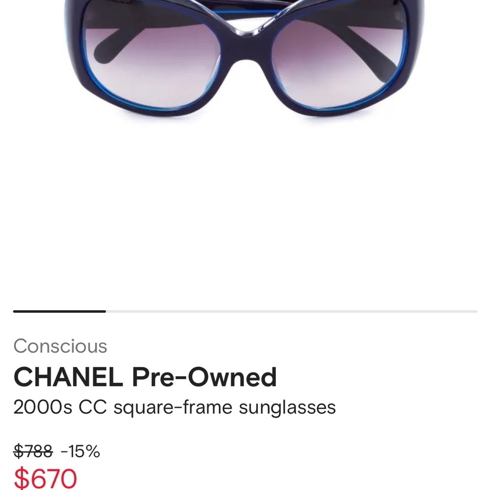 CHANEL CC Sunglasses 5183 Blue CC square-frame sunglasses Fashion Luxury VINTAGE - Picture 3 of 17